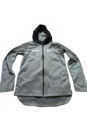 Nike Boys Basketball Gray Hoodie XL  Dri-Fit Athletic Zip-Up